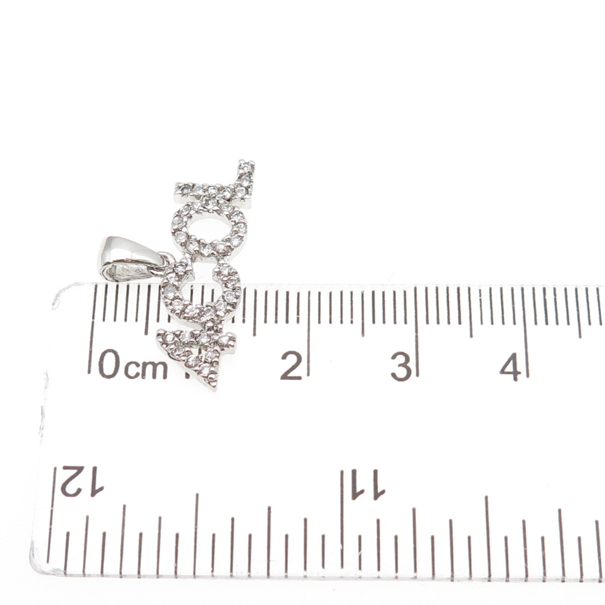 925 Sterling Silver Round-Cut C Z 4COL Charm Pendant