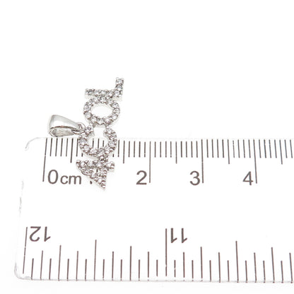 925 Sterling Silver Round-Cut C Z 4COL Charm Pendant