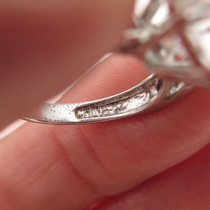Ross Simons 925 Sterling Silver Round-Cut C Z Engagement Ring Size 5
