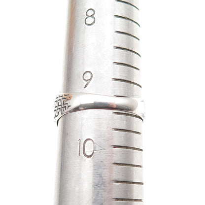 925 Sterling Silver Vintage Round-Cut C Z Modernist Oxidized Ring Size 9.5