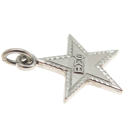 925 Sterling Silver Vintage Civil Defense Beta Sigma Phi Star Charm Pendant