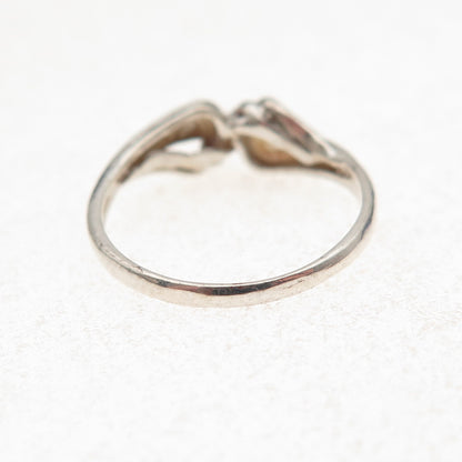 925 Sterling Silver Vintage Modernist Oxidized Ring Size 5.5