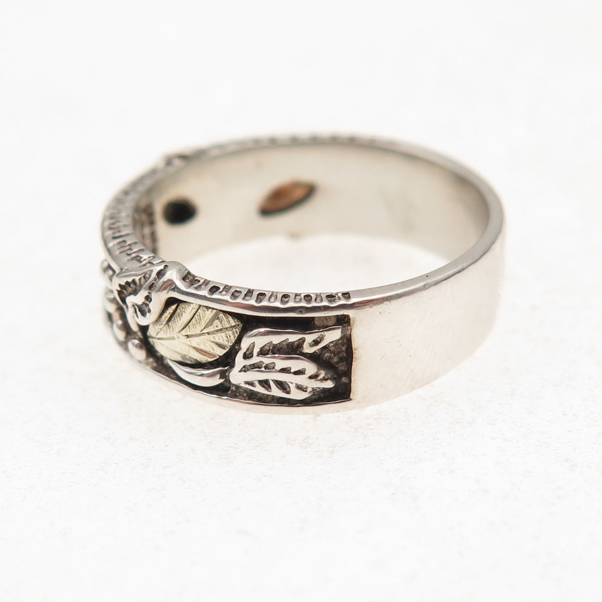 Coleman Co. 925 Sterling Silver 12K Multi-Gold Vintage Black Hills Ring Size 7