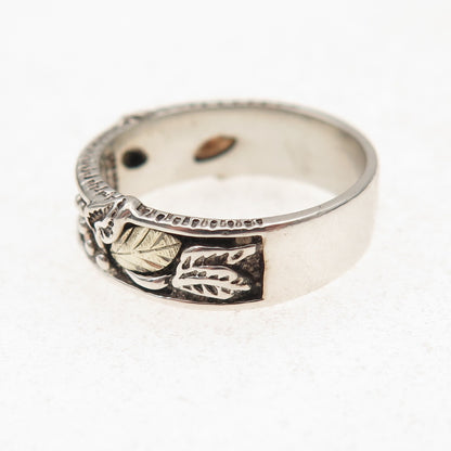 Coleman Co. 925 Sterling Silver 12K Multi-Gold Vintage Black Hills Ring Size 7