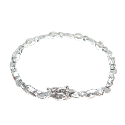 JANE SEYMOUR Sterling Silver Real Round-Cut Diamond Infinity Link Bracelet 7.5"