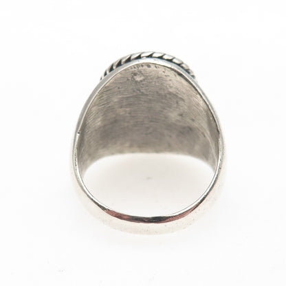Old Pawn 925 Sterling Silver Vintage Southwestern Black Jasper Ring Size 11
