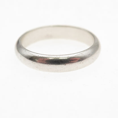 925 Sterling Silver Vintage Classic Wedding Band Ring Size 6.25