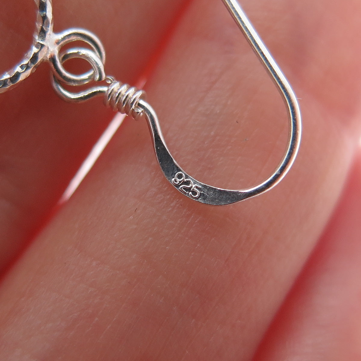 925 Sterling Silver Vintage Interlocked Oval Link Dangle Earrings