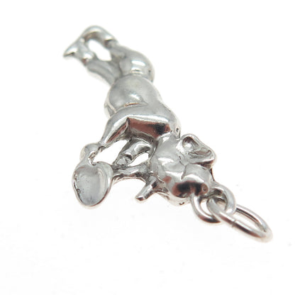 925 Sterling Silver Vintage Cartoon Clarinet Musician Character Charm Pendant