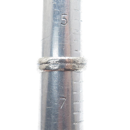 925 Sterling Silver Vintage Modernist Bypass Oxidized Ring Size 6.25