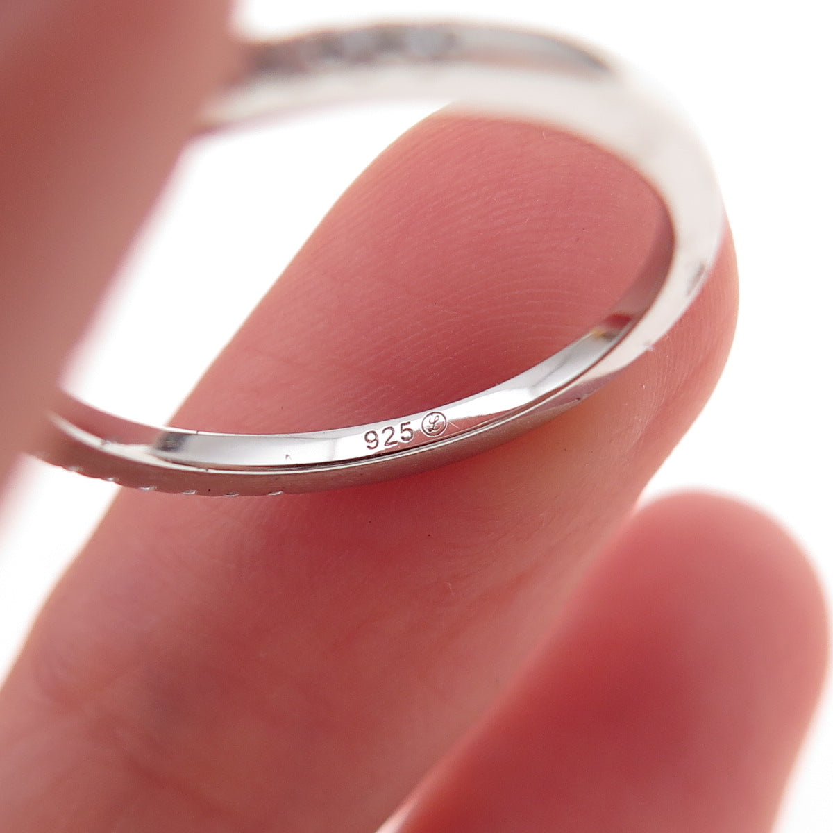 925 Sterling Silver Heart & Round-Cut C Z Ring Size 6