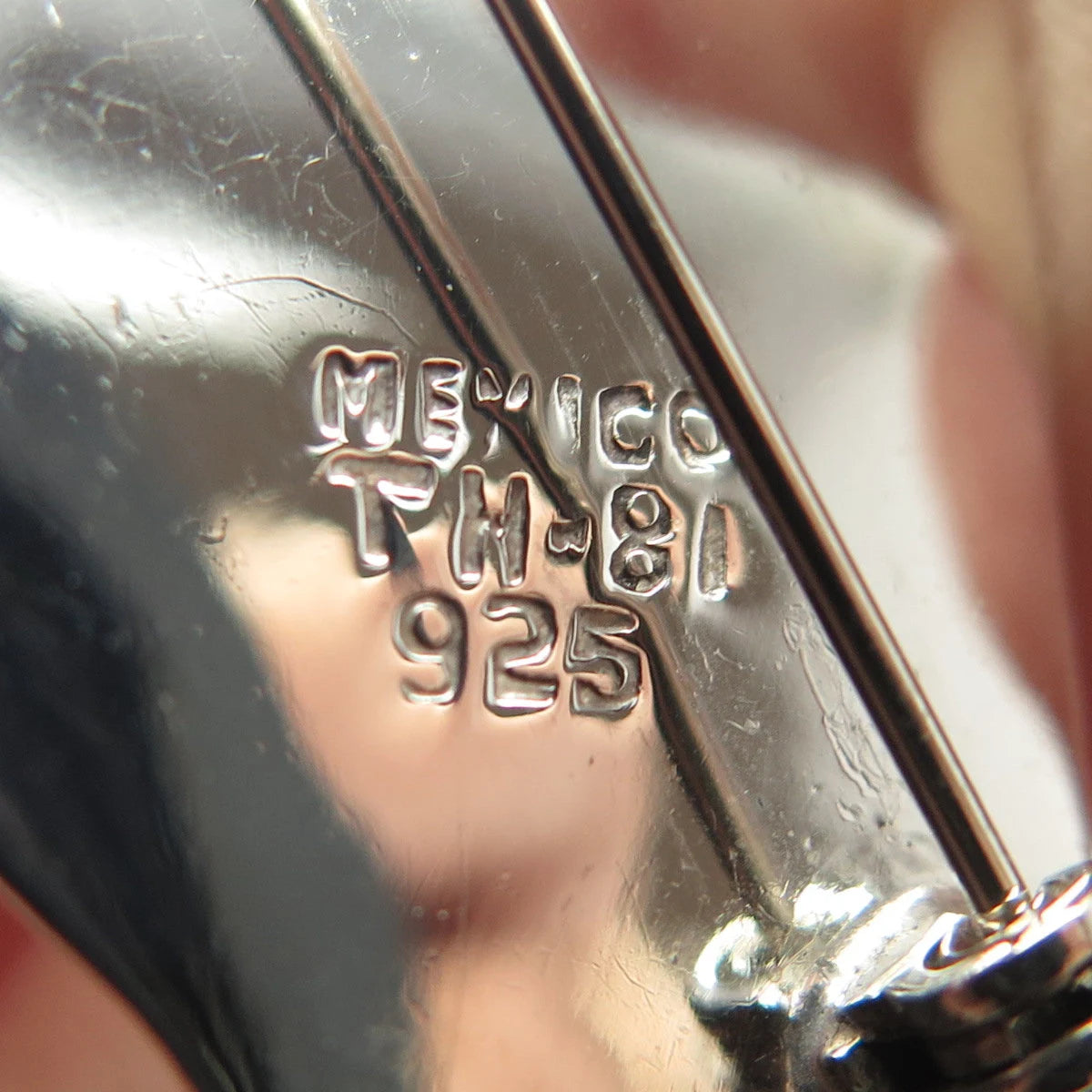 925 Sterling Silver Vintage Mexico Cat Pin Brooch / Pendant