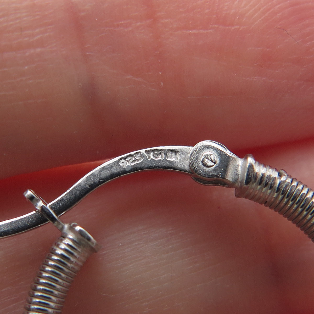 925 Sterling Silver Spring Hoop Earrings