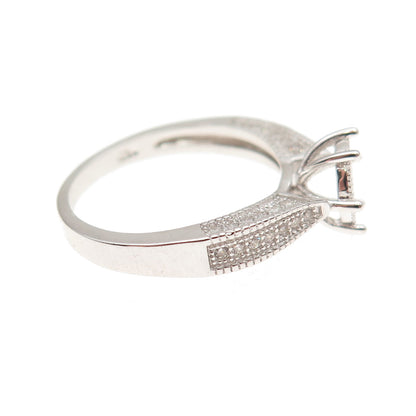 925 Sterling Silver Round-Cut C Z Engagement Ring Size 6.75