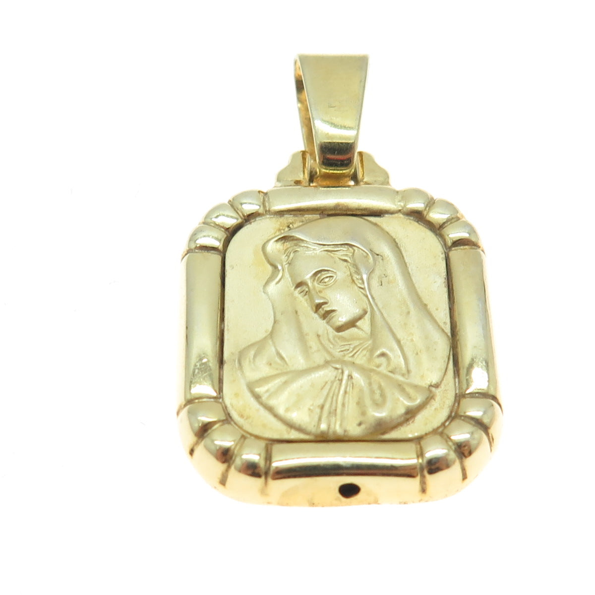 925 Sterling Silver Gold Plated Vintage Saint Mary Religious Pendant