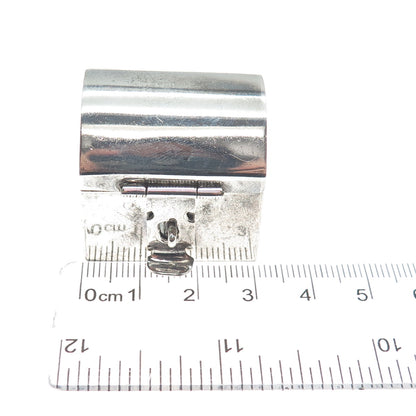 925 Sterling Silver Vintage Mexico Treasure Chest Pill Box Miniature