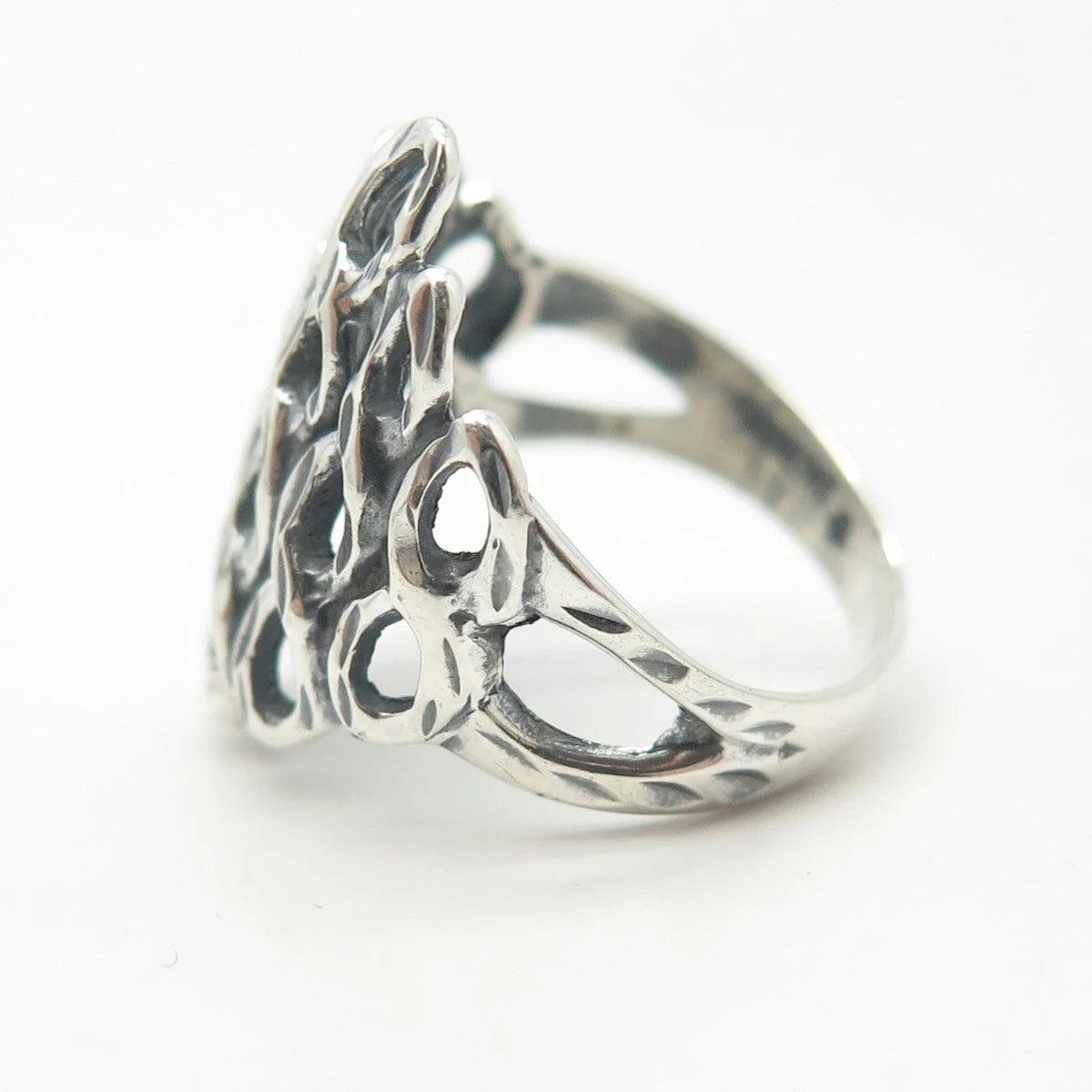 925 Sterling Silver Vintage Net Ring Size 6