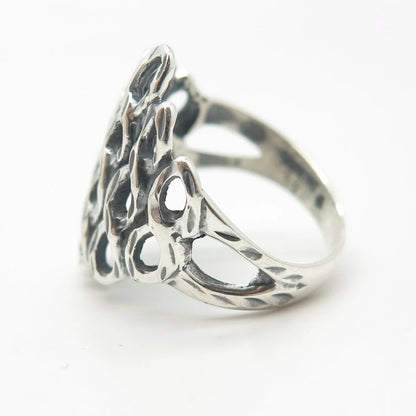 925 Sterling Silver Vintage Net Ring Size 6