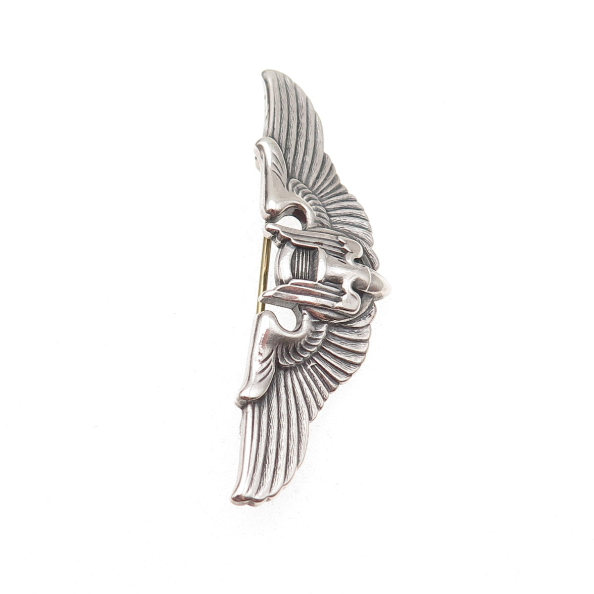 925 Sterling Silver Antique WWII US Army Air Force Aerial Gunner Pin Brooch