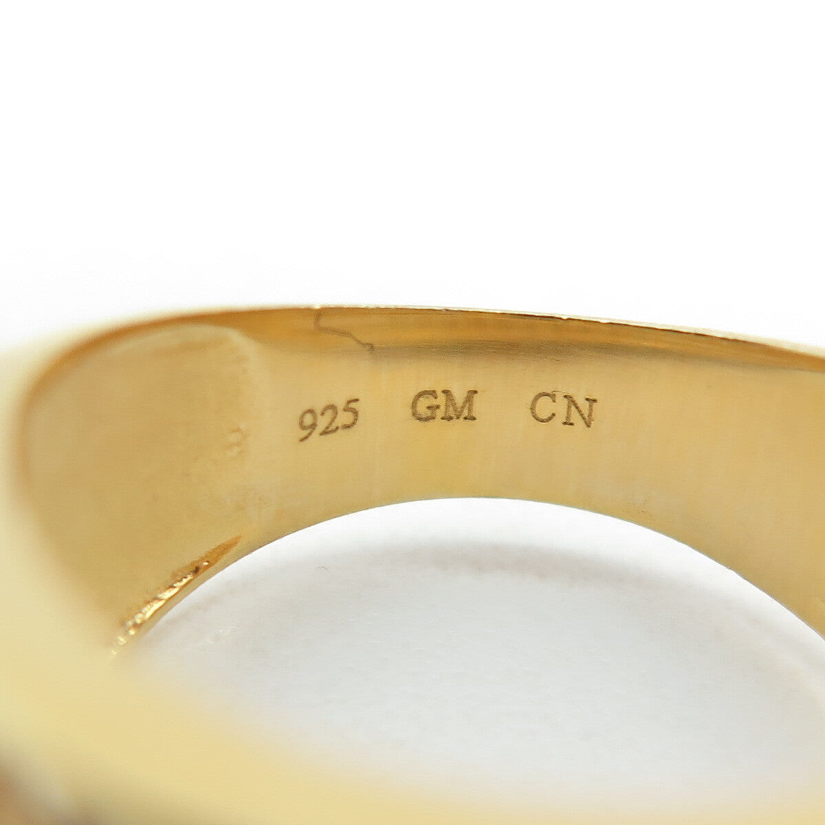 925 Sterling Silver Gold Plated Baguette & Round-Cut C Z Ring Size 7