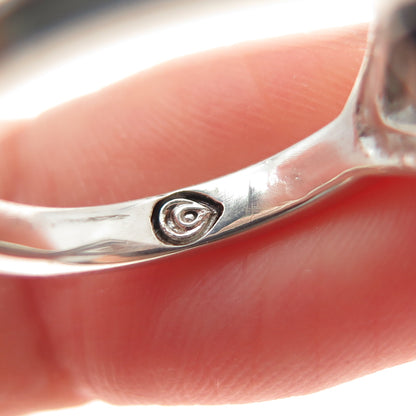 KS KENDRA SCOTT Sterling Silver Real Round-Cut Diamond Hook & Eye Ring Size 5.75