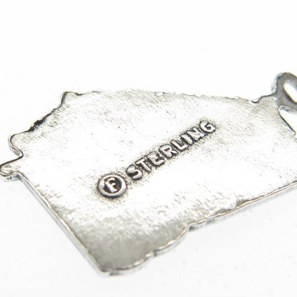 FRENCH & FRANKLIN 925 Sterling Silver Vintage Georgia State Map Charm Pendant