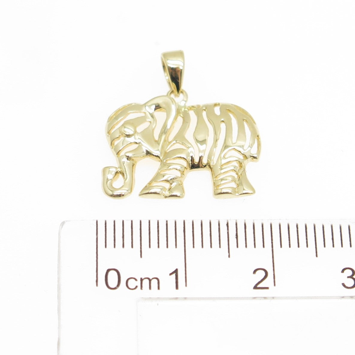 14K Yellow Gold Elephant Minimalist Charm Pendant