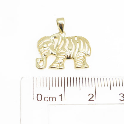 14K Yellow Gold Elephant Minimalist Charm Pendant