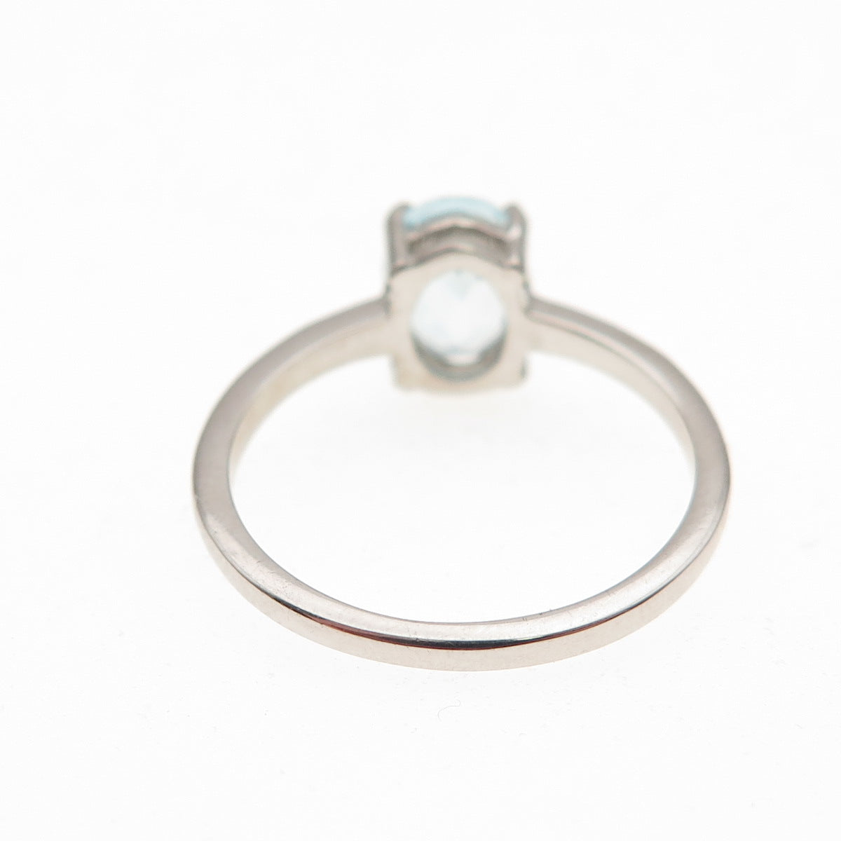 Dazzlers 925 Sterling Silver Real Oval-Cut Blue Topaz Ring Size 6