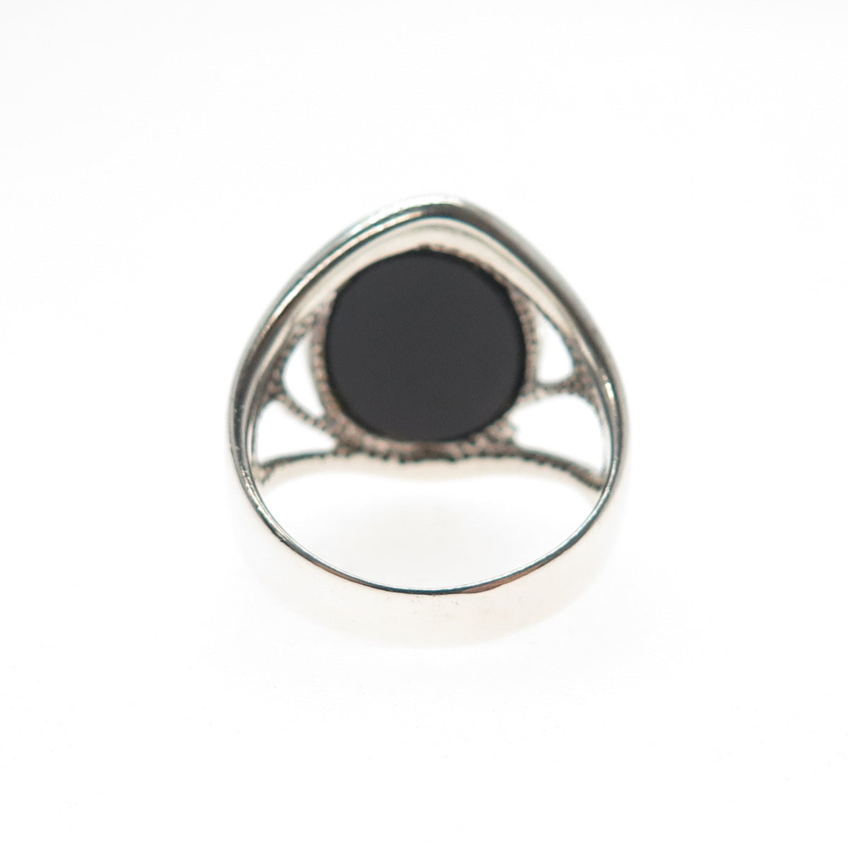 WHITNEY KELLY 925 Sterling Silver Vintage Real Black Opal Inlay Ring Size 7.25