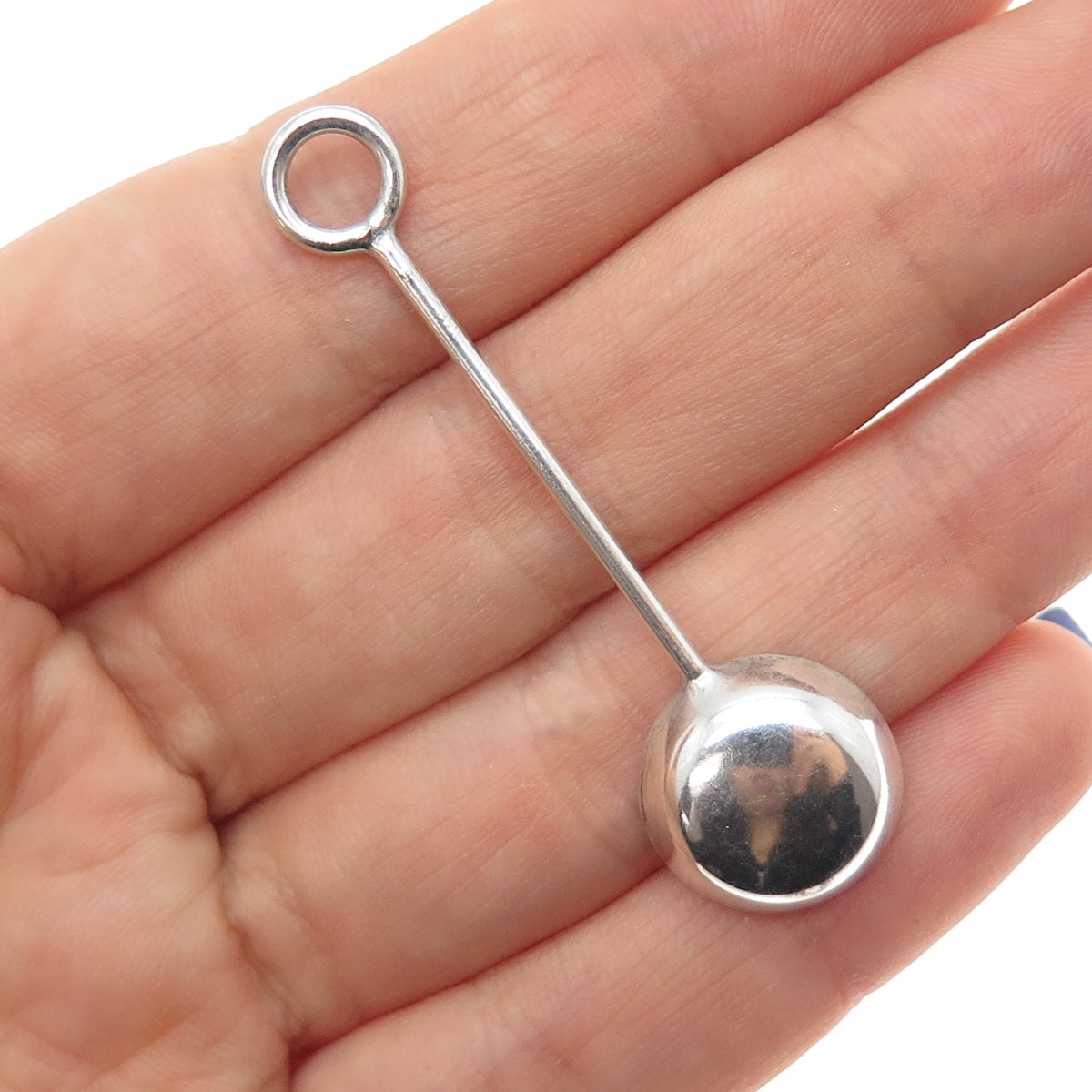 925 Sterling Silver Vintage Snuff Spoon / Ladle Charm Pendant