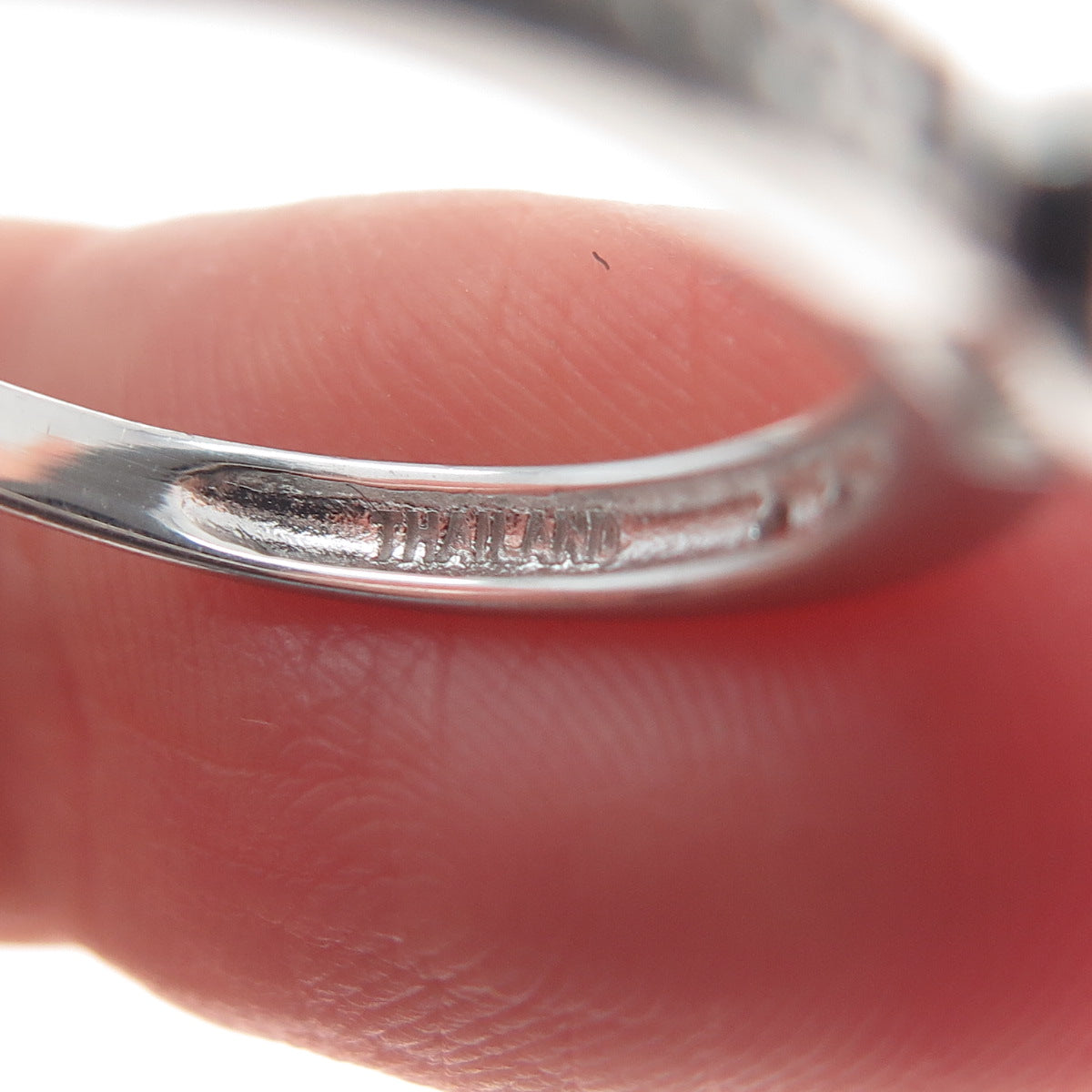 925 Sterling Silver Real Diamond & White Topaz Stackable Ring Size 7.25