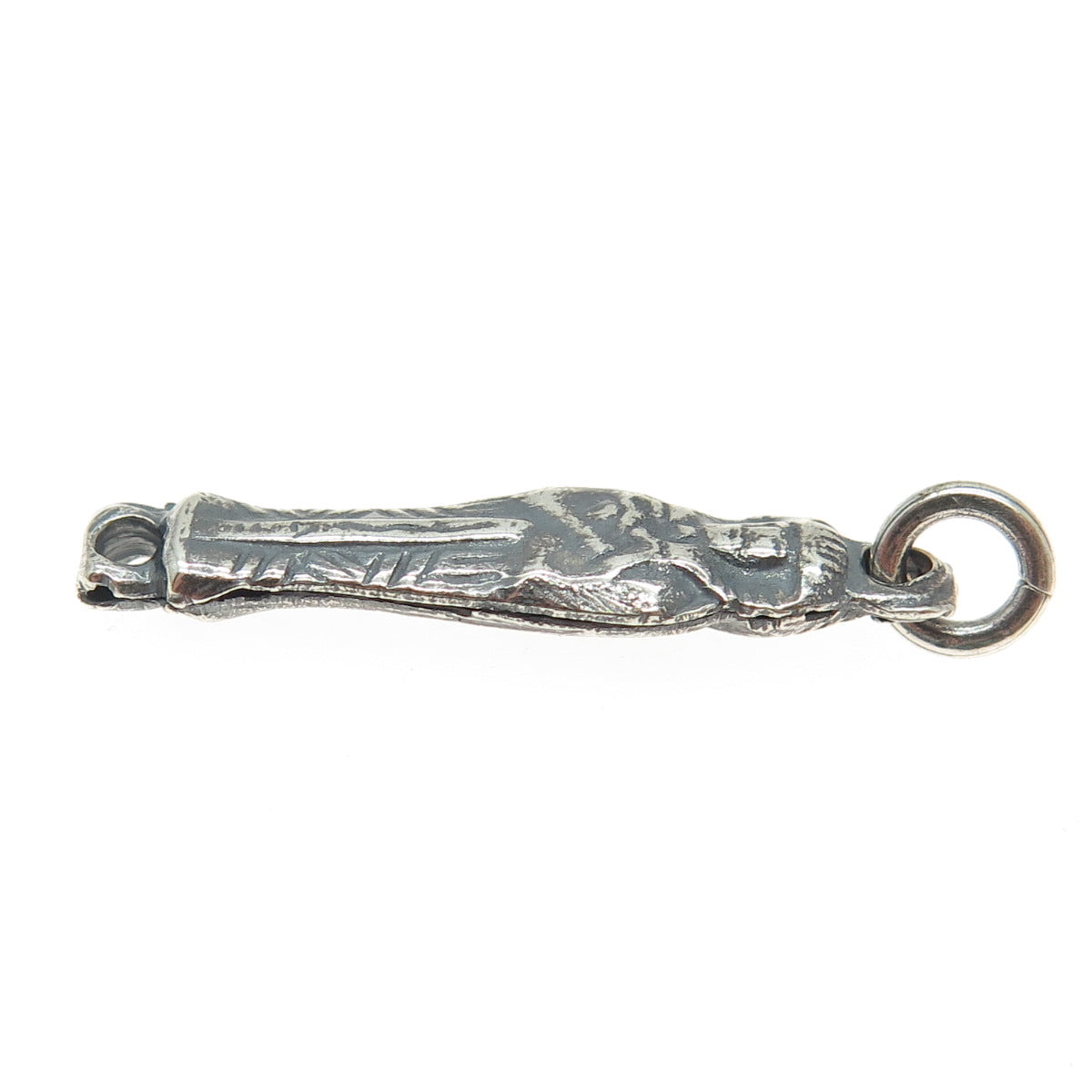 800 Silver Vintage Egyptian Pharaoh Oxidized Charm Pendant