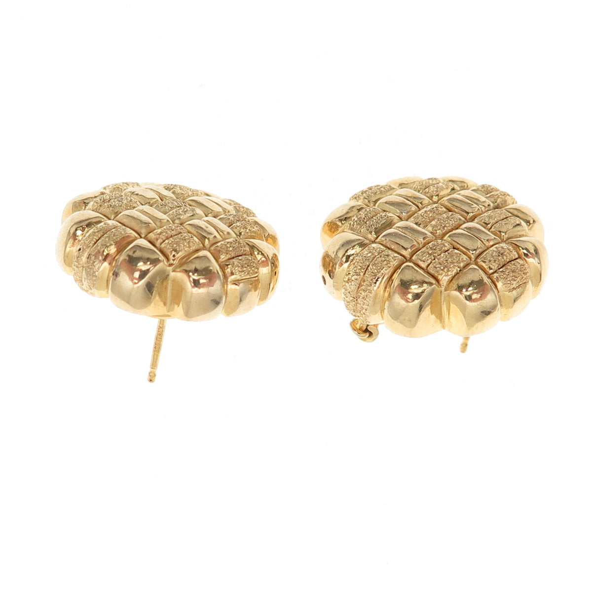 GioIelli Di Valenza 925 Sterling Gold Plated Vintage Italy Omega Back Earrings