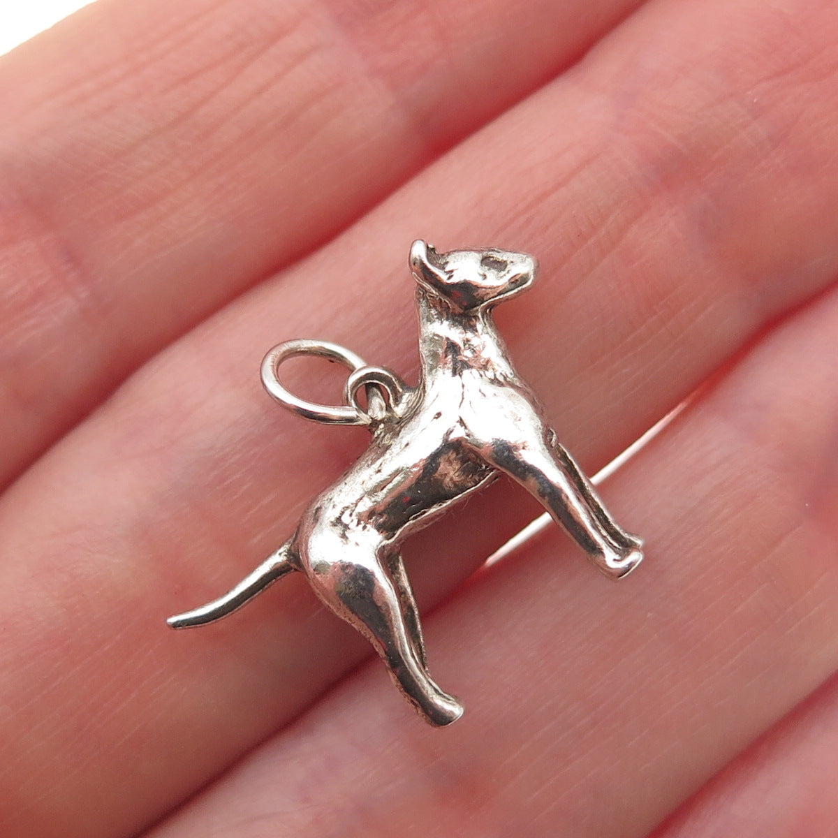 Maisels Indian 925 Sterling Silver Vintage Doberman 3D Mini Charm Pendant
