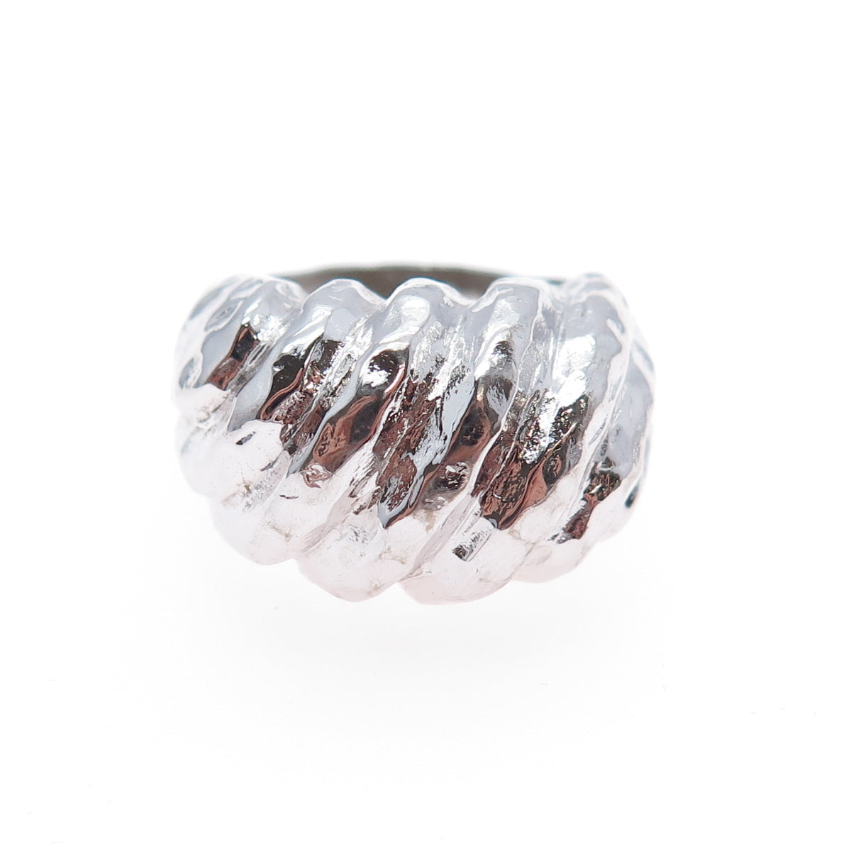 ESPO JOSEPH ESPOSITO 925 Sterling Silver Vintage Ribbed Dome Ring Size 9