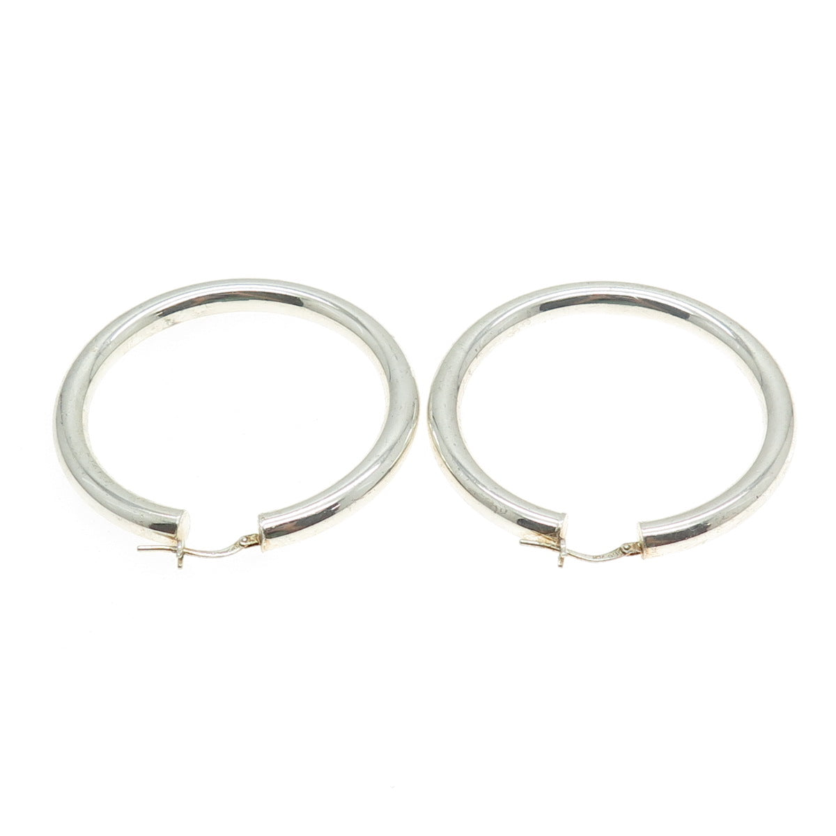 925 Sterling Silver Vintage Hinged Hoop Earrings