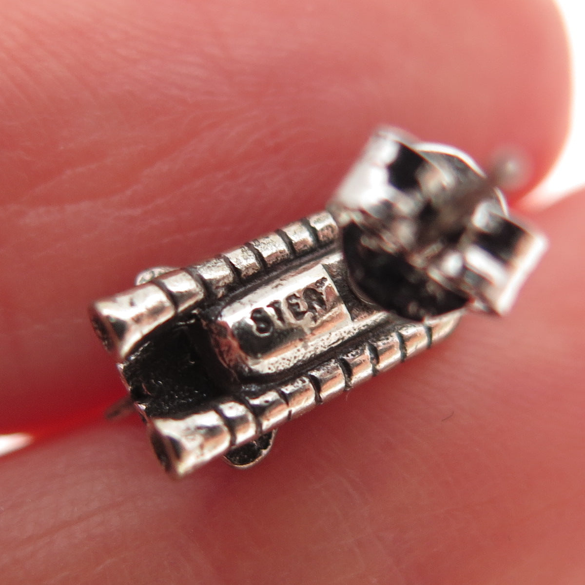 925 Sterling Silver Vintage Space Shuttle Oxidized Earrings