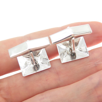 925 Sterling Silver Vintage Real Lavender Sapphire Modernist Cufflinks