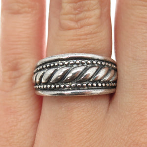 CHAPAL ZENRAY 925 Sterling Silver Vintage Twisted Rope Ring Size 7.25