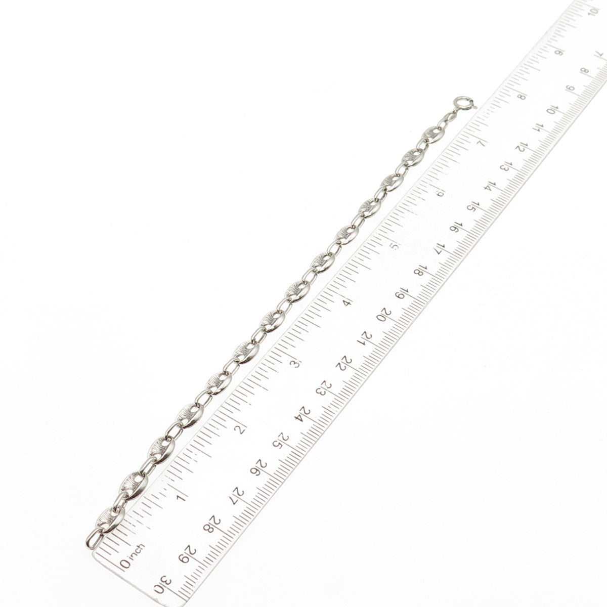 925 Sterling Silver Vintage Italy Anchor Mariner Link Bracelet 7.25"
