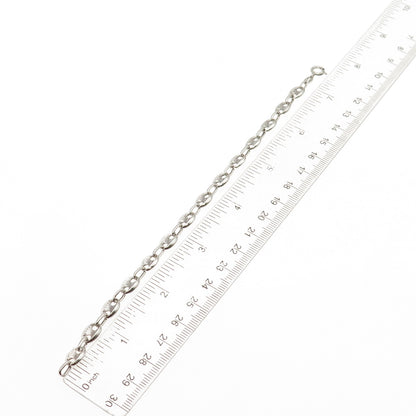 925 Sterling Silver Vintage Italy Anchor Mariner Link Bracelet 7.25"