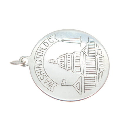 ROSECRAFT 925 Sterling Silver Vintage "Washington DC" US Capitol Charm Pendant