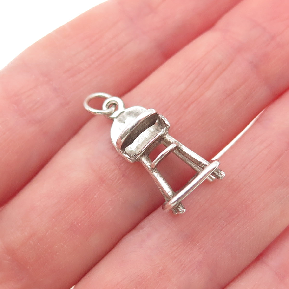 SUNWEST 925 Sterling Silver Vintage Babies High Chair Mini 3D Charm Pendant