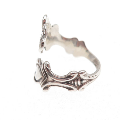 Avon 925 Sterling Silver Vintage Treasured Heart Adjustable Ring Size 8.75
