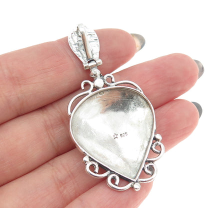 925 Sterling Silver Vintage Modernist Heart Pendant