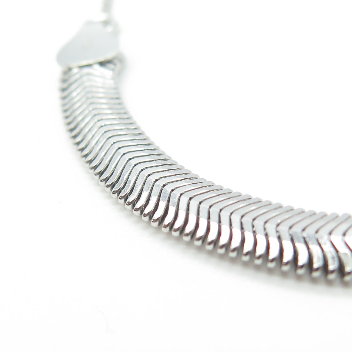 HAN 925 Sterling Silver Italy Herringbone Link Bracelet 8.75"