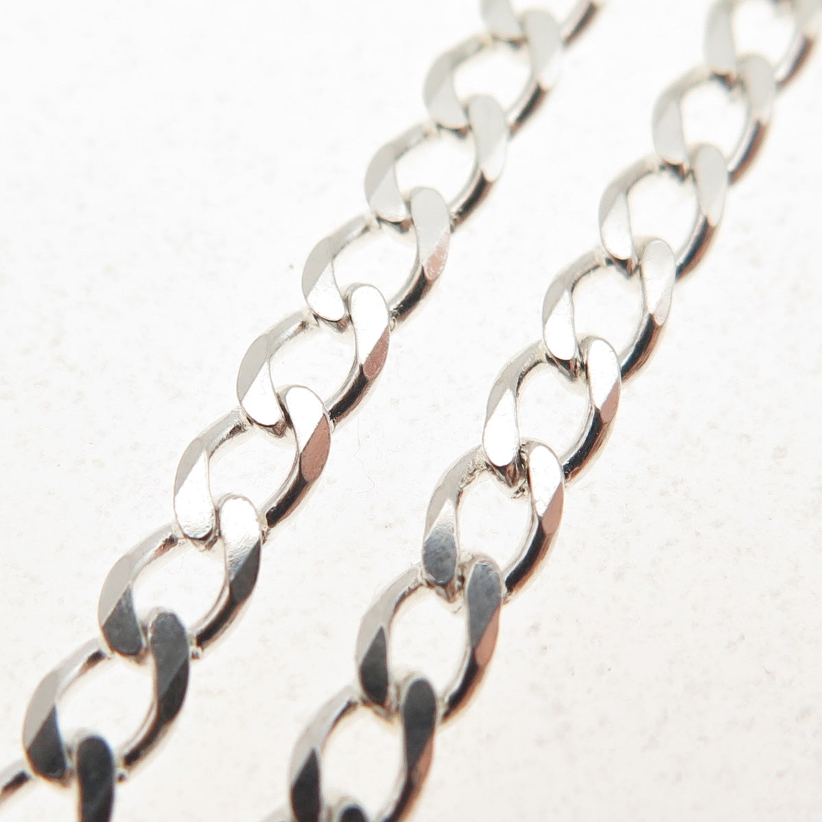 925 Sterling Silver Vintage Italy Curb Chain Necklace 18"