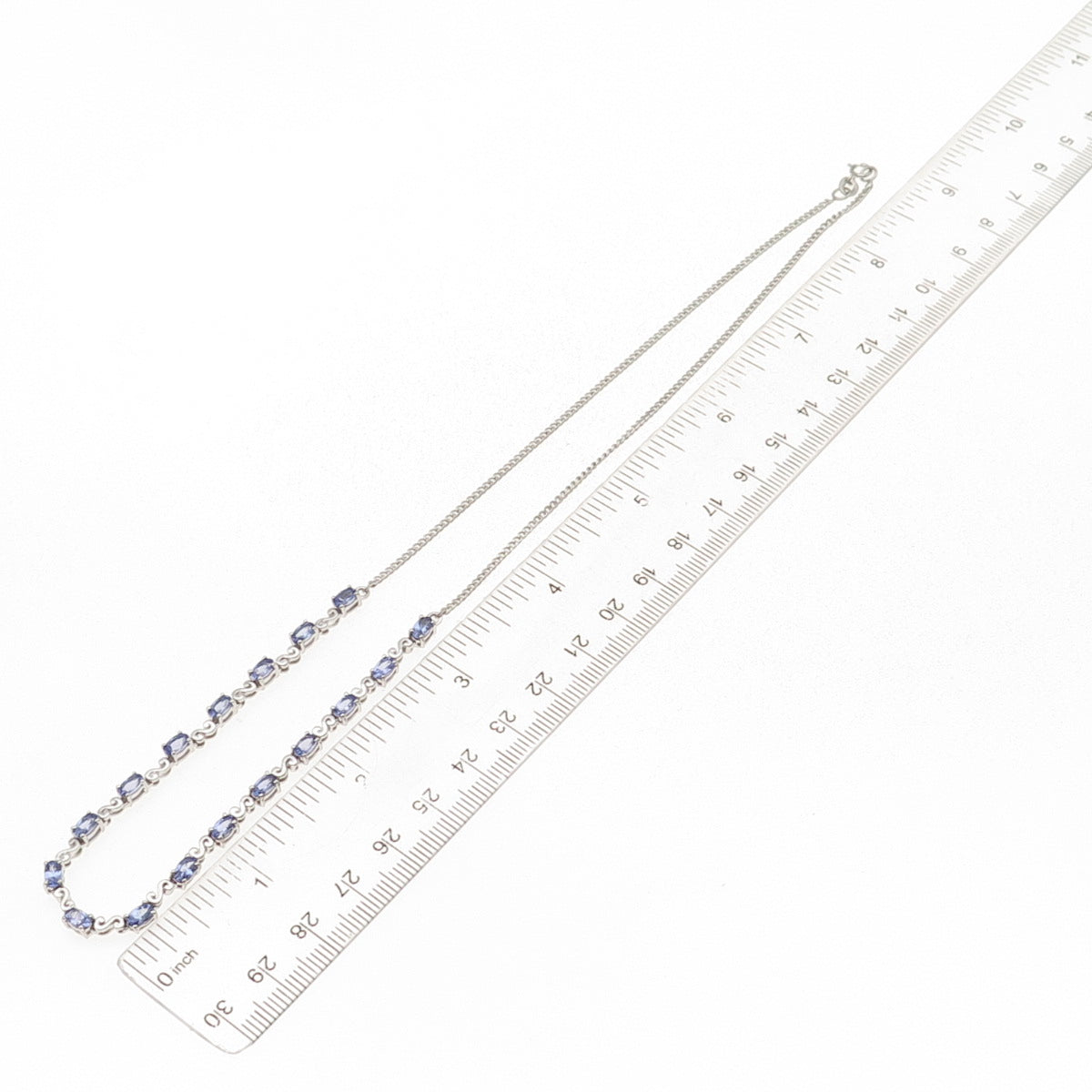 Chuck Clemency 925 Sterling Silver Real Tanzanite Cuban Chain Necklace 18"