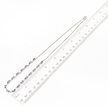 Chuck Clemency 925 Sterling Silver Real Tanzanite Cuban Chain Necklace 18"